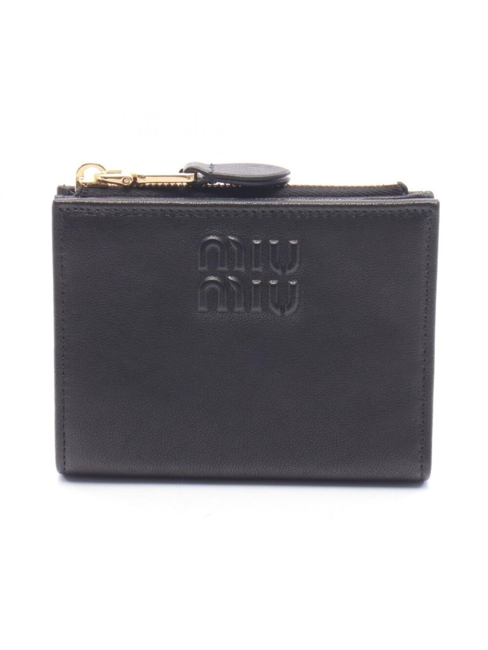 Miu Miu Bifold Wallet Embossed Logo Leather